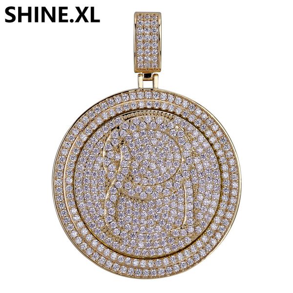 

Хип-Хоп Рэппер Spinner QC Ожерелье Iced Out Микро Проложили Кубического Циркона Мужчины Bl