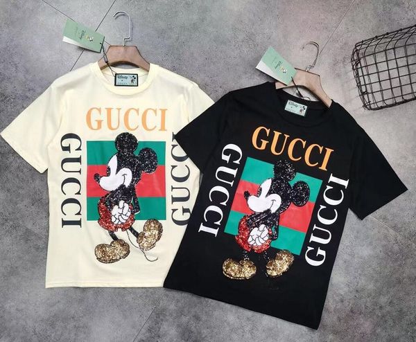 

a8 gucci womens men tshirts 2020 cotton fashion short sleece o-neck ladies tees women's t-shirt clothes black white