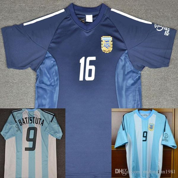 

2002 Retro Argentina Batistuta Soccer Jersey Ortega Veron Football Shirt Aimar J.Zanetti Crespo Camiseta de futbol Maglie da Calcio Maillot