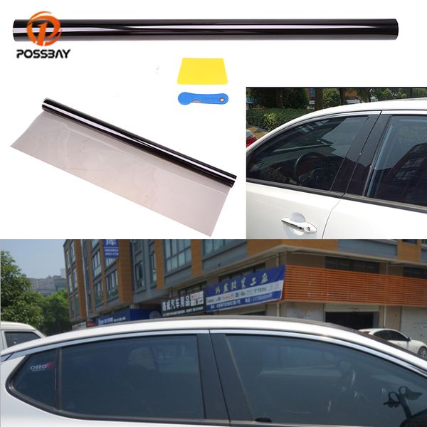 

possbay vlt 1% car window tint film window foils solar protection car home glass black sun shade sticker 50*600cm
