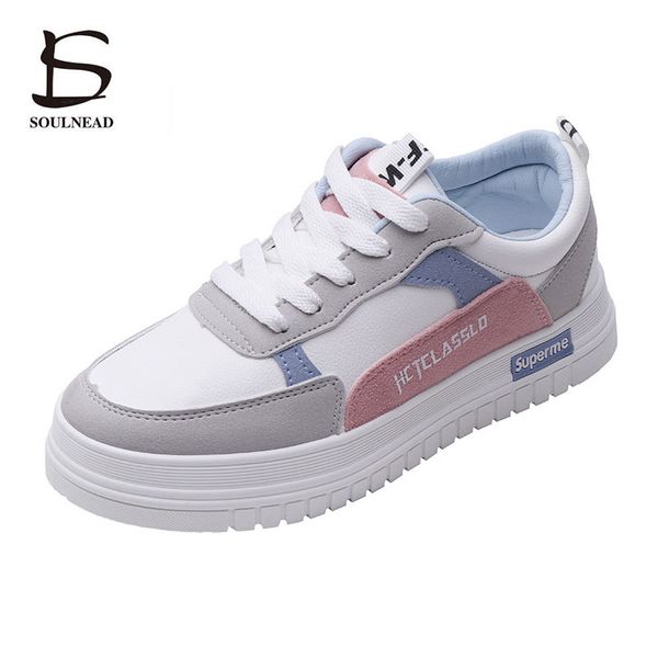 

walking shoes woman outdoor sports shoes new wild blue pink female pu vamp basic student sneakers casual for women