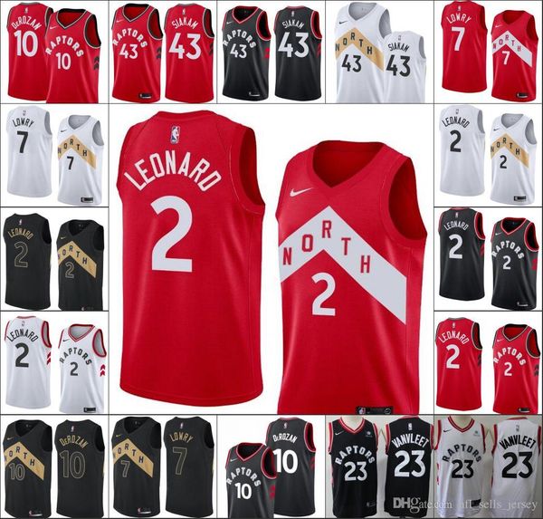 

toronto raptors men kawhi leonard demar derozan pascal siakam kyle lowry fred vanvleet red swingman nba basketball jersey, Black