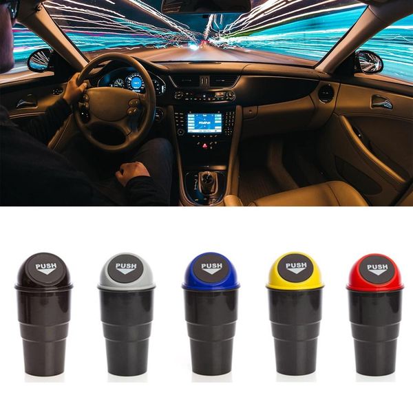 

practical portable car garbage can ashtray trash dust case holder interior accessories auto plastic rolling cover