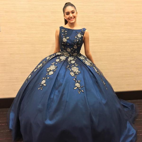 

золотые аппликации темно-синие платья quinceanera для юниоров sweet 16 vestidos de 15 anos бальное платье вечерние платья вечерние наряды 20, Blue;red