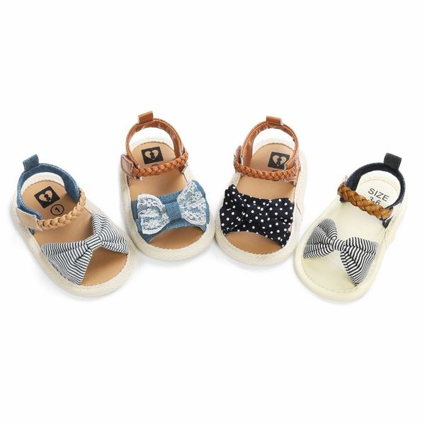 

2020 soft sole pu baby girls canvas bow first walkers shoes fashion summer prewalkers first walker toddler moccasins