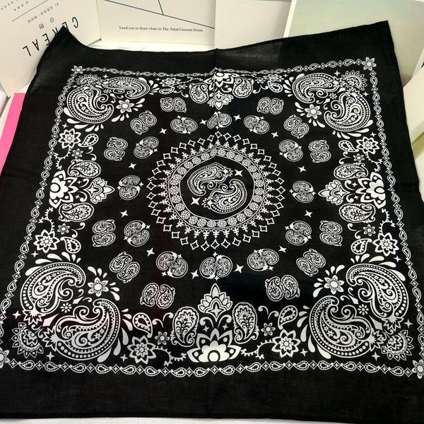 

100% cotton double paisley punk hip hop headwear kerchief bandanas foulard neckerchief square scarf for women/men/boys/girls, Blue;gray