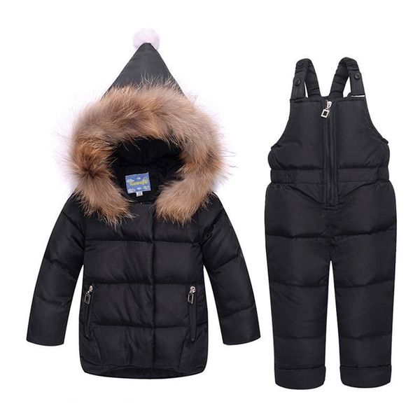 

baby down jackets set winter 2020 toddler girl clothing sets coat with pant hooded warm kids coat boys girls children snowsuit, Blue;gray
