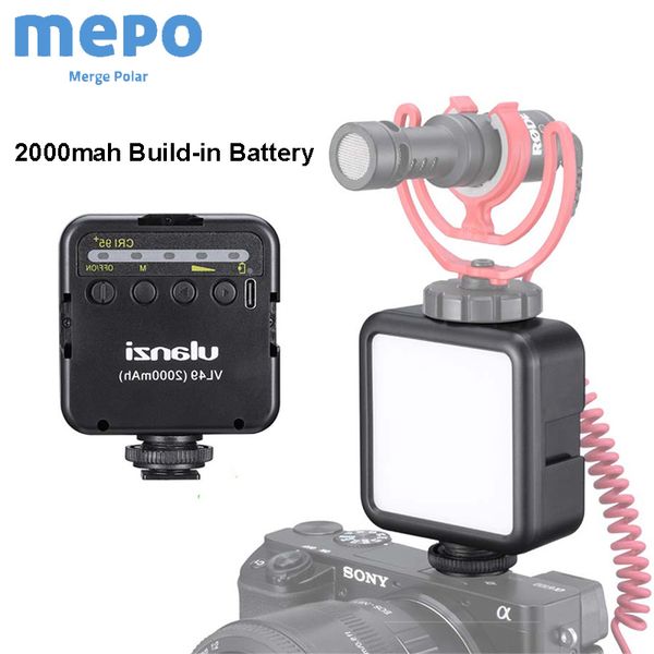 

vlog fill light pgraphy lighting led video shooting dslr camera built-in battery lamp with tripod microphone cold shoe port
