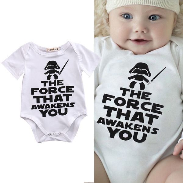 

звездные войны младенец мальчика одежда для малышей девочек летняя рубашка хлопок romper комбинезон одежда женский пляжный костюм, White