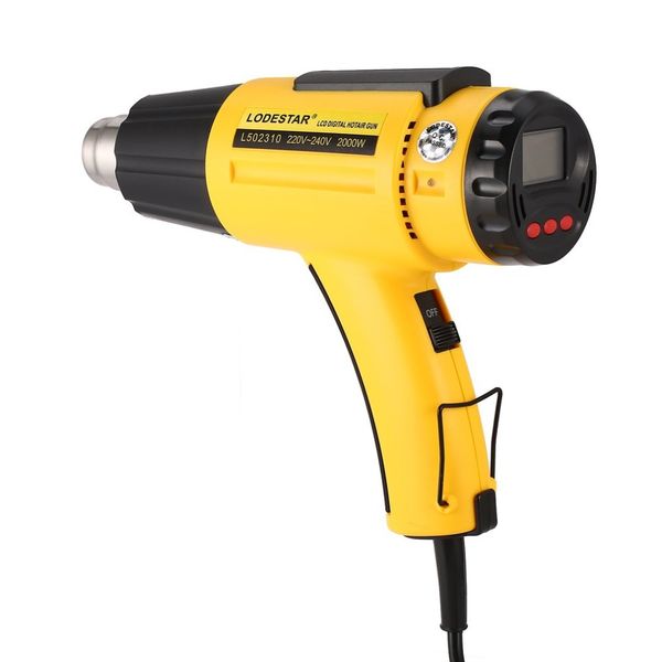 

l502310 2000w lcd digital electric air heat gun temperature fan adjustable shrink wrap paint stripper diy tool + nozzle