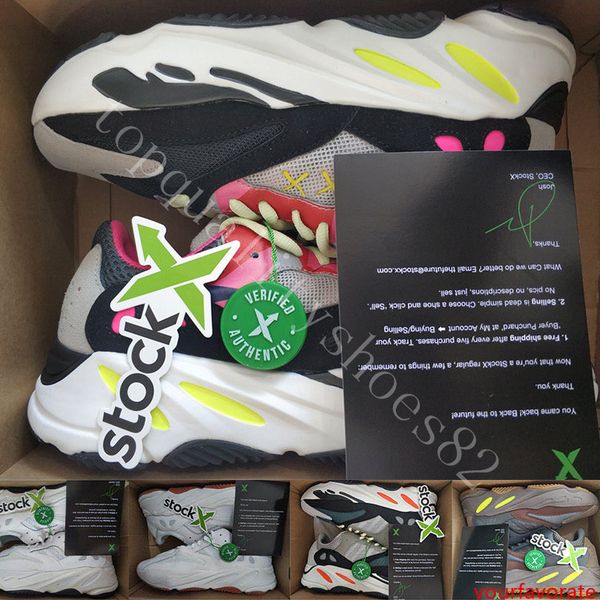 

с коробкой 2019 новый 700 runner kanye west сиреневый wave mens женщины athletic лучшие качества 700s спорт бег тапки дизайнерская обувь