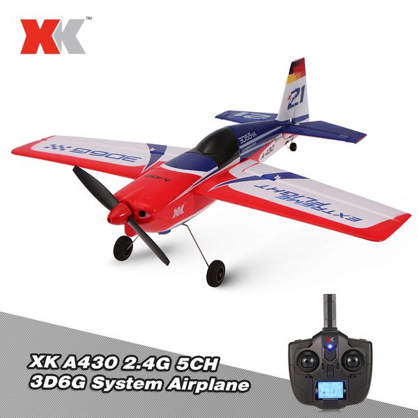 

wltoys xk a430 2.4g 5ch rc airplane brushless motor 3d6g system glide rc plane 430mm wingspan eps rc aircraft airplane model rtf y200317