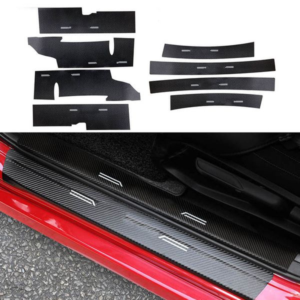 

carbon fiber interior exterior threshold door sill decoration strip welcome pedal for mitsubishi outlander 2016 2017 2018 2019