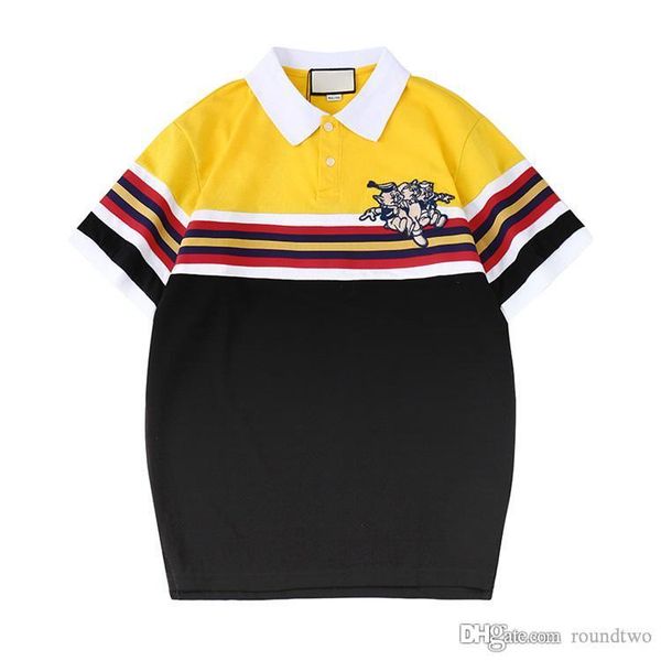 

2020 qaulity ny bead cotton print t shirt men polo summer fashion casual street t-shirt designer polos t shirt, White;black