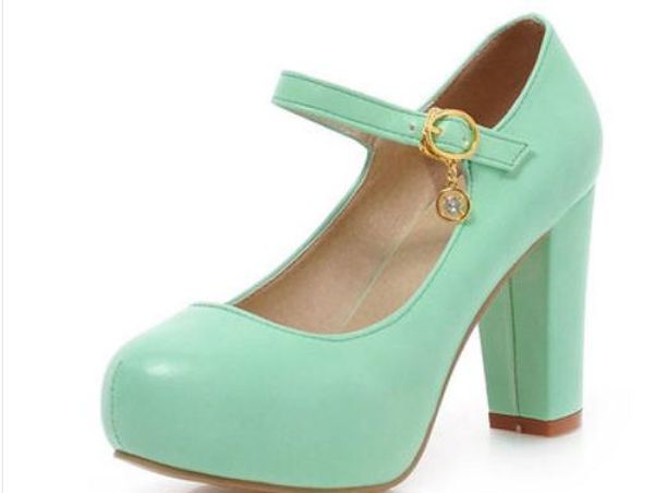 

2019 women's shoes in spring and autumn with new style high heel coarse heel round head waterproof table@2112, Black