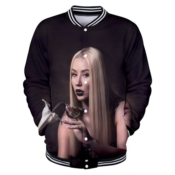 

iggy azalea 3d baseball jacket women 2019 fashion characters women's/men's sports autumn streetwear baseball jacket, Black;brown