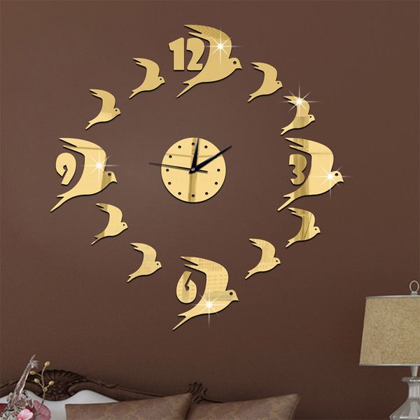

acrylic diy decorative mirror wall stickers clock environmentally friendly high-quality living room bedroom 3d decorative mirror