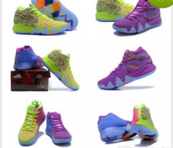 

4s kyrie iv lucky charms men basketball shoes irving 4 confetti color green designer trainers sneakers size 40-46