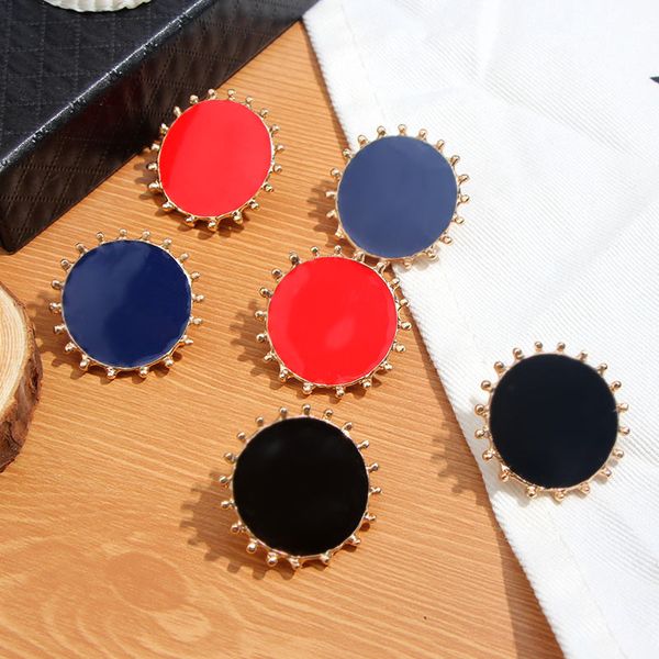 

just feel 2019 new fashion gold dripping oil evil eye stud earrings for women vintage statement earring party female jewelry, Golden;silver