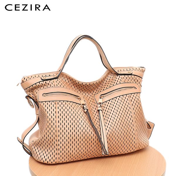 

cezira большой стиль топ-ручка нести tote сумки режущий выдалбливают карманы shoudler сумка женщины работа сумка для ноутбука crossbody