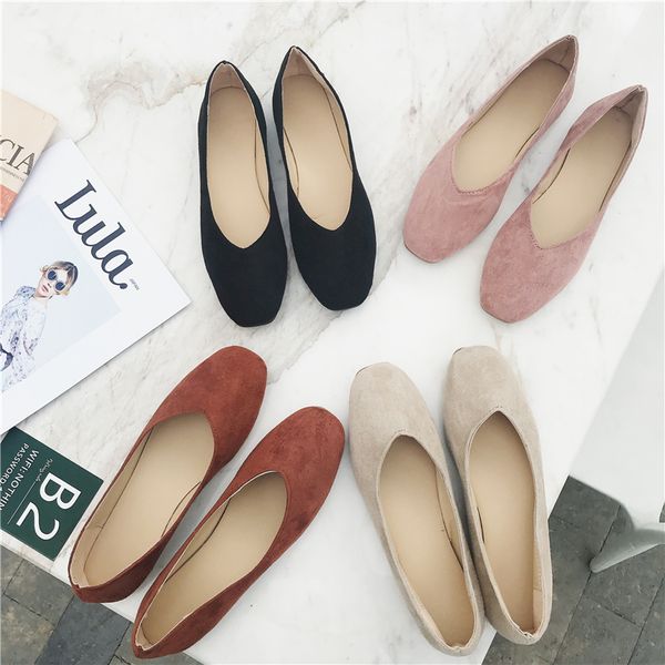 

2018 new korean version of the wild england flat shoes retro fashion wild comfortable trend flat shoes, Black