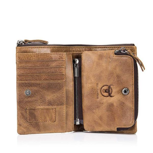 

genuine cowhide men wallet short coin purse small vintage wallet brand designer new short wallet 013, Red;black