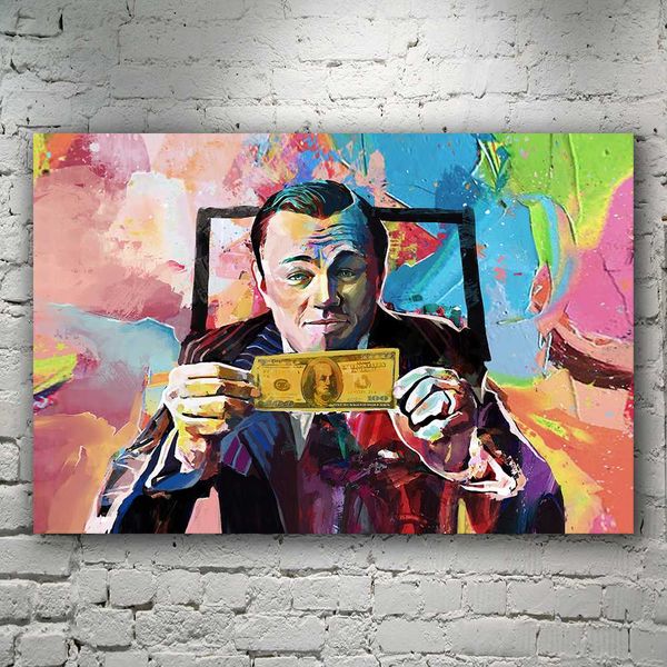 

canvas art wolf of wall street, wall street, leonardo dicaprio, money art, money talks, art, street printed painting