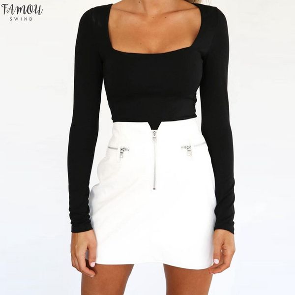 

women long sleeve solid slim shirt solid square neck blouse solid slim long sleeve square neck womens and blouses 20, White