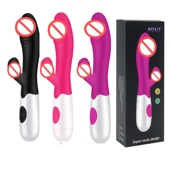 30 velocità doppia vibrazione G-spot vibratore vibratori del coniglio in silicone impermeabile massaggiatore giocattolo del sesso prodotti del sesso rosa viola gratuito da DHL