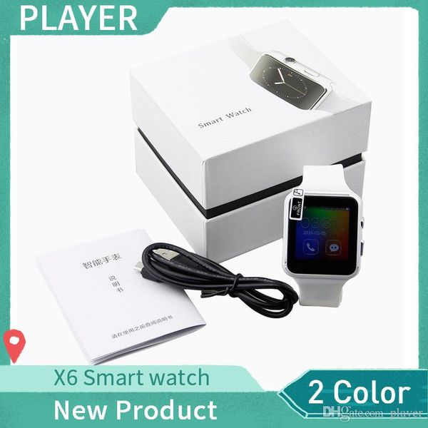 

smartwatch curved screen x6 smart watch bracelet phone with sim tf card slot with camera for samsung android smartwatch