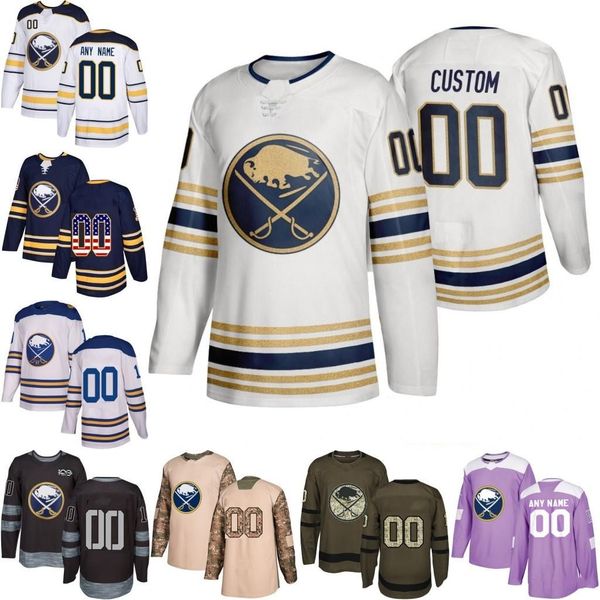 

Customized Buffalo Sabres 2019 NEW White Golden Jersey Custom Any Number Name men women youth kid Navy Blue Black Eichel Dahlin Skinner 4XL