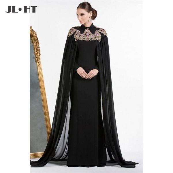 

мусульманские арабские вечерние платья с аппликациями из бисера длинное платье для выпускного вечера с высоким вырезом платье для выпускного, White;black