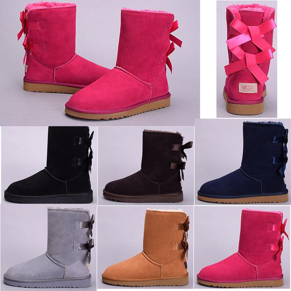 

2019 New WGG Women Australia Classic fashion kneel Boots Ankle boots Black Grey chestnut Winter Women Snow boots Size US 5-10 Free shipping