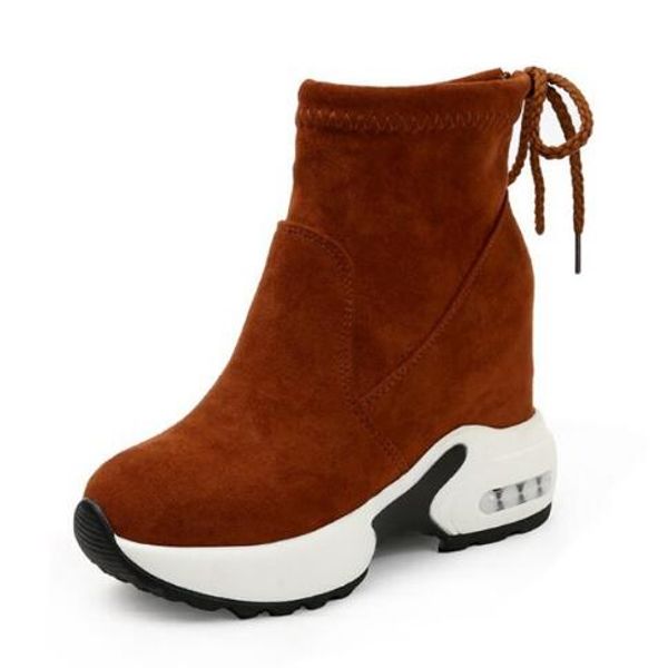 Moda Aumento Sapatos Mulheres Ankle Boots De Salto Alto Para As Mulheres Outono Inverno Botas De Borracha Mulheres Bombas Senhoras 35-39