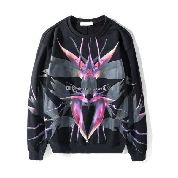 

19fw fashion mens designer hoodies men women oversize pattern printed hoodies sweatshirts hip hop mens hoodies size s-2xl, Black