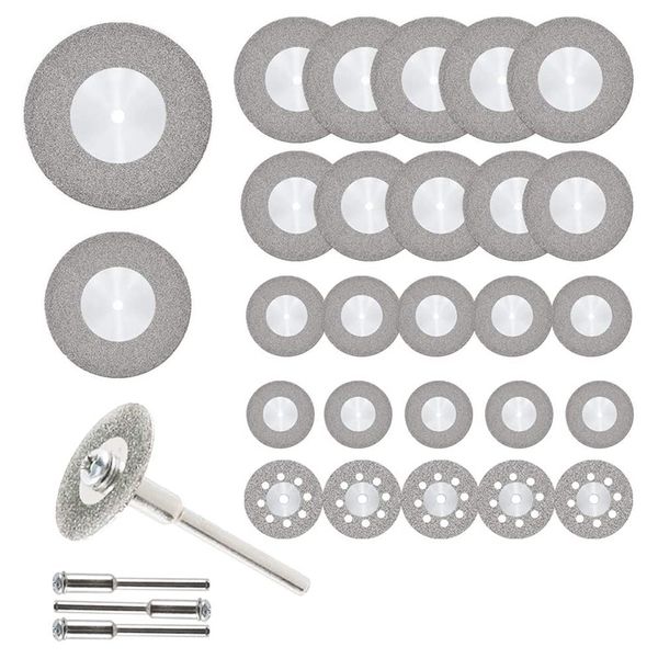 

32pcs cutting wheel set diamond cutting discs rotary tool with mandrels mini hss saw blades for metal wood stone