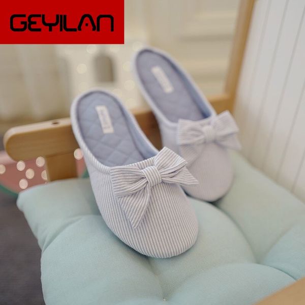 

cute bowtie floor slippers shoes women non-slip shoes breathable home house indoor slippers bedroom spring autumn, Black