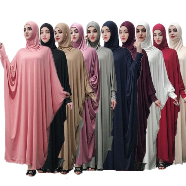 

full body coverage modest long sleeve hijab dress women muslim prayer abaya plus size turkey arab dubai clothing ladies abayas, Red