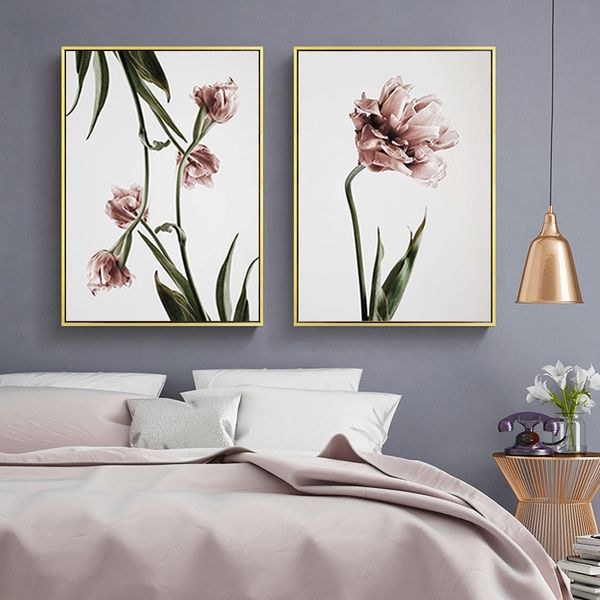 

tulip flower canvas paintings print on canvas wall art prints modern floral poster scandinavia wall art pictures home decoration