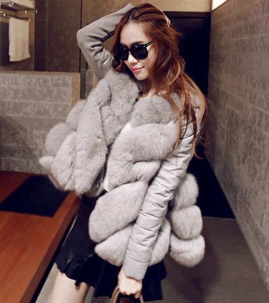 

let-setting new fashion fur women coat large size faux fur, Black
