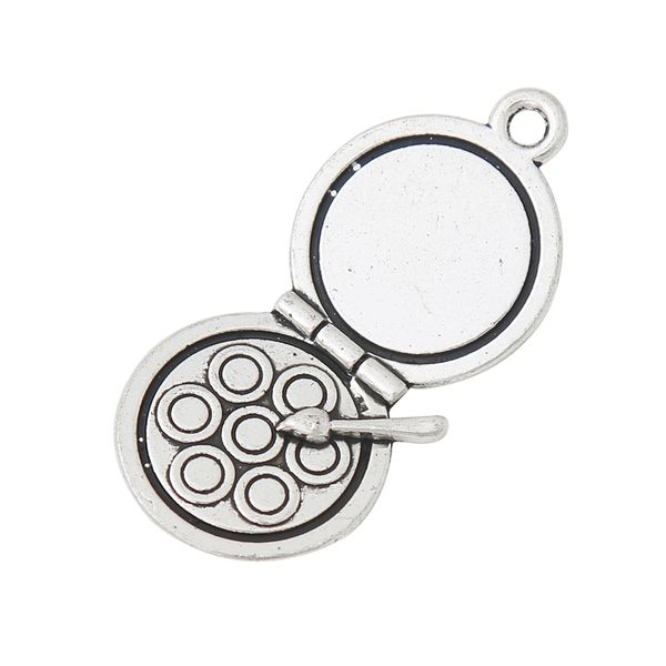 

wholesale fashion antique silver color eye shadow charms makeup cosmetics charms 16*33mm 50pcs aac664, Bronze;silver