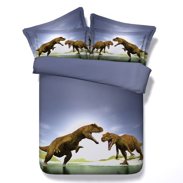 

dinosaur tyrannosaurus duvet cover set bedclothes 3pcs boys gift bedding set with pillowcases microfiber no comforter