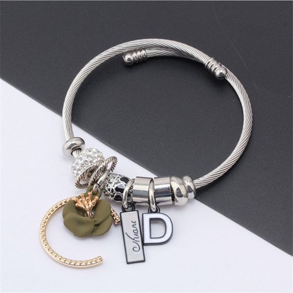 

european silver owl pendant beads adjustable bracelets&bangles with crystal glaze charm beads for women diy jewelry with safe 21, Black