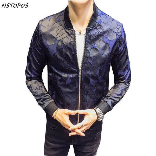 

designer jacket patterns blue black new autumn club patty baroque bomber jackets men jacquard club outfit men slim fit 4xl, Black;brown