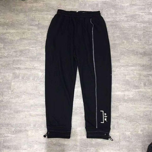 

waist sports pants casual black jogger fitness designer trousers running full length pants asw mens elastic