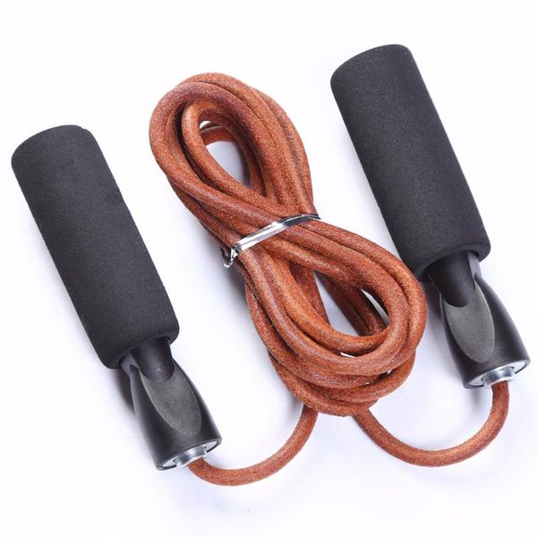 

2.7m leather speed skipping jump rope adjutable for gym lose weight exercise