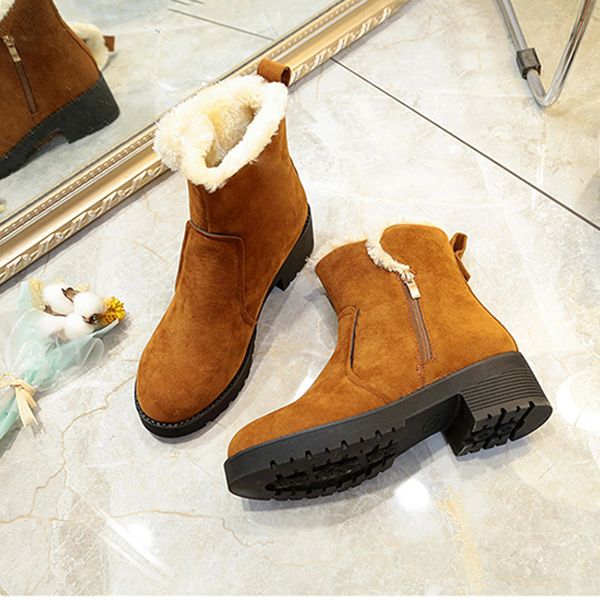 

2018 women shoes flock ankle boots spring autumn women boots, Black