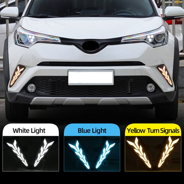 2ST Für Toyota CHR CHR 2016 2017 2018 2019 Drehen Gelb Signal Stilstaffel Wasserdichtes ABS Auto-DRL LED Tagfahrleuchte Daylight