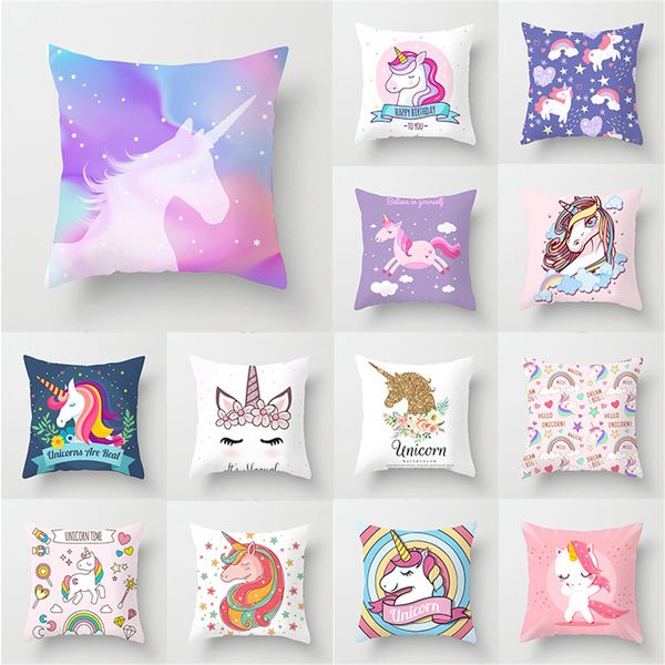 

unicorn pillow cushion cover 45x45cm unicorn throw pillow wedding christmas covers decorative polyester sofa case