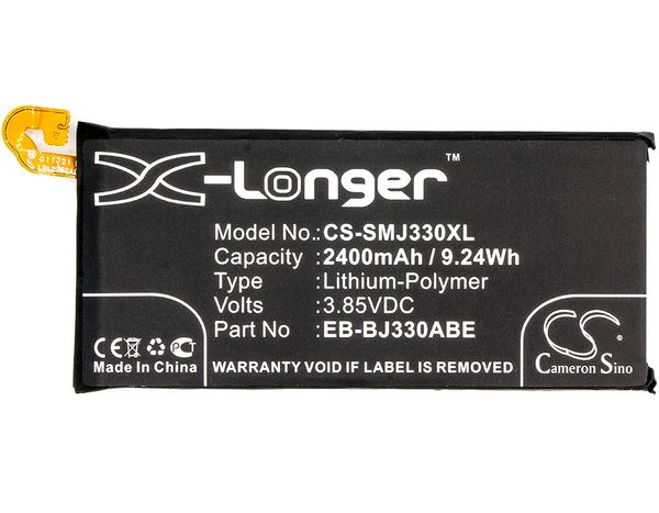 

cameron sino 2400mah battery eb-bj330abe for samsung galaxy j3 2017, sm-j3300, sm-j330f/ds, sm-j330fn, sm-j330g, sm-j330l